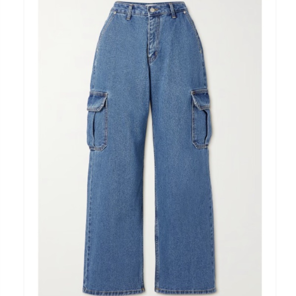 Blue Denim Cargo Pants